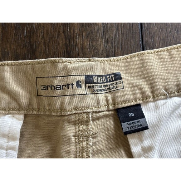 Carhartt Cargo Shorts Mens 38 Khaki Relaxed Fit Canvas Rugged Flex BS3542-M 11" - Picture 6 of 9
